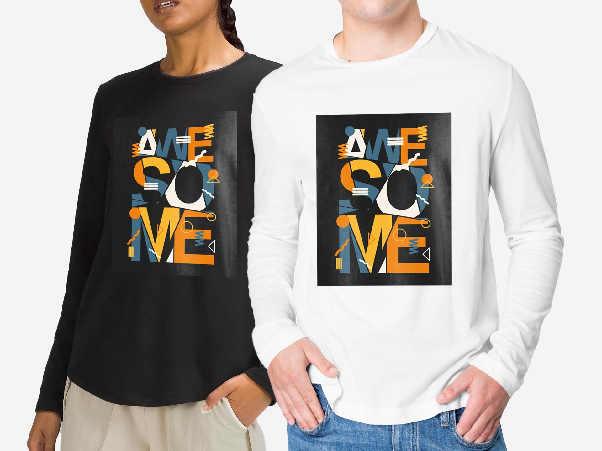 Round Neck Full Sleeve Tshirt Printing Order Custom TShirts in Bulk